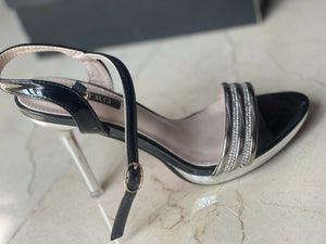 Metro | Black & Silver Heels (Size: 37)| Women Heels | New