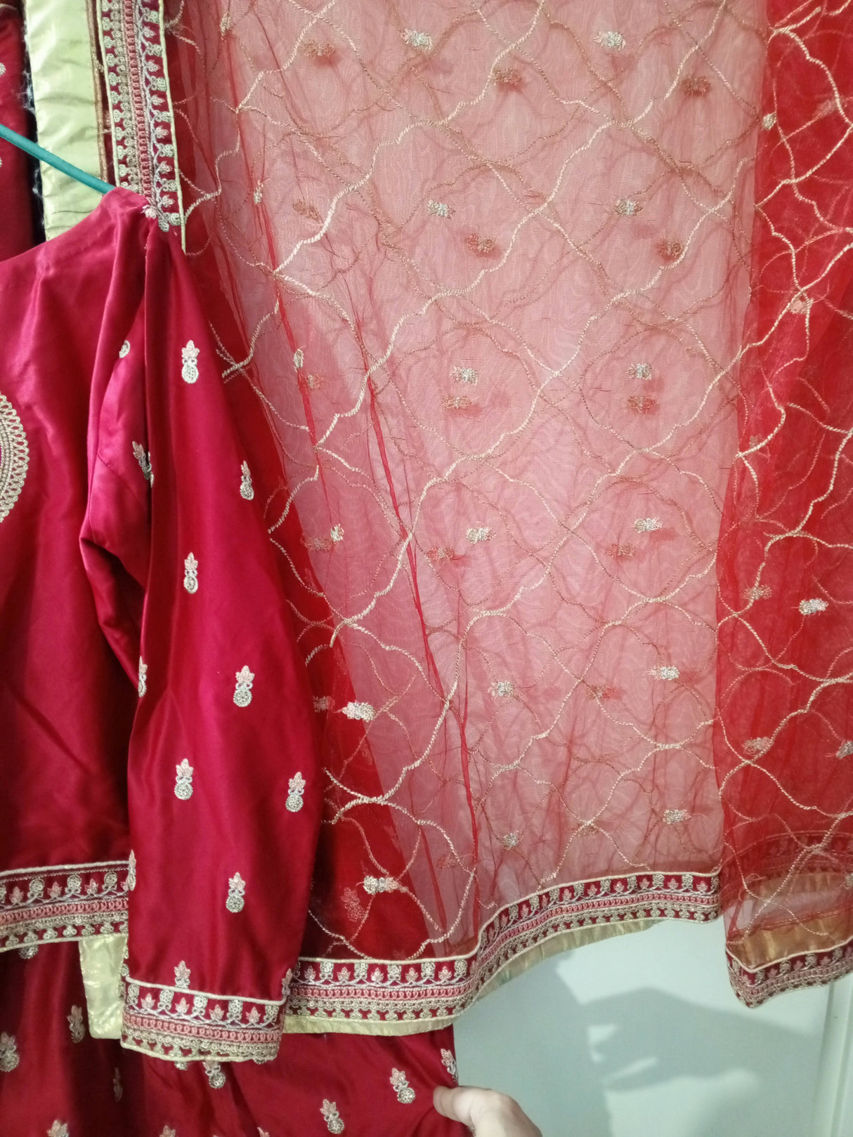 Red Festive Lehnga Suit | Women Bridals | Medium | Worn Once