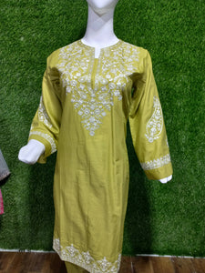 Agha Noor | Green Embroidered 2 Piece Suit | Large Size | Brand New