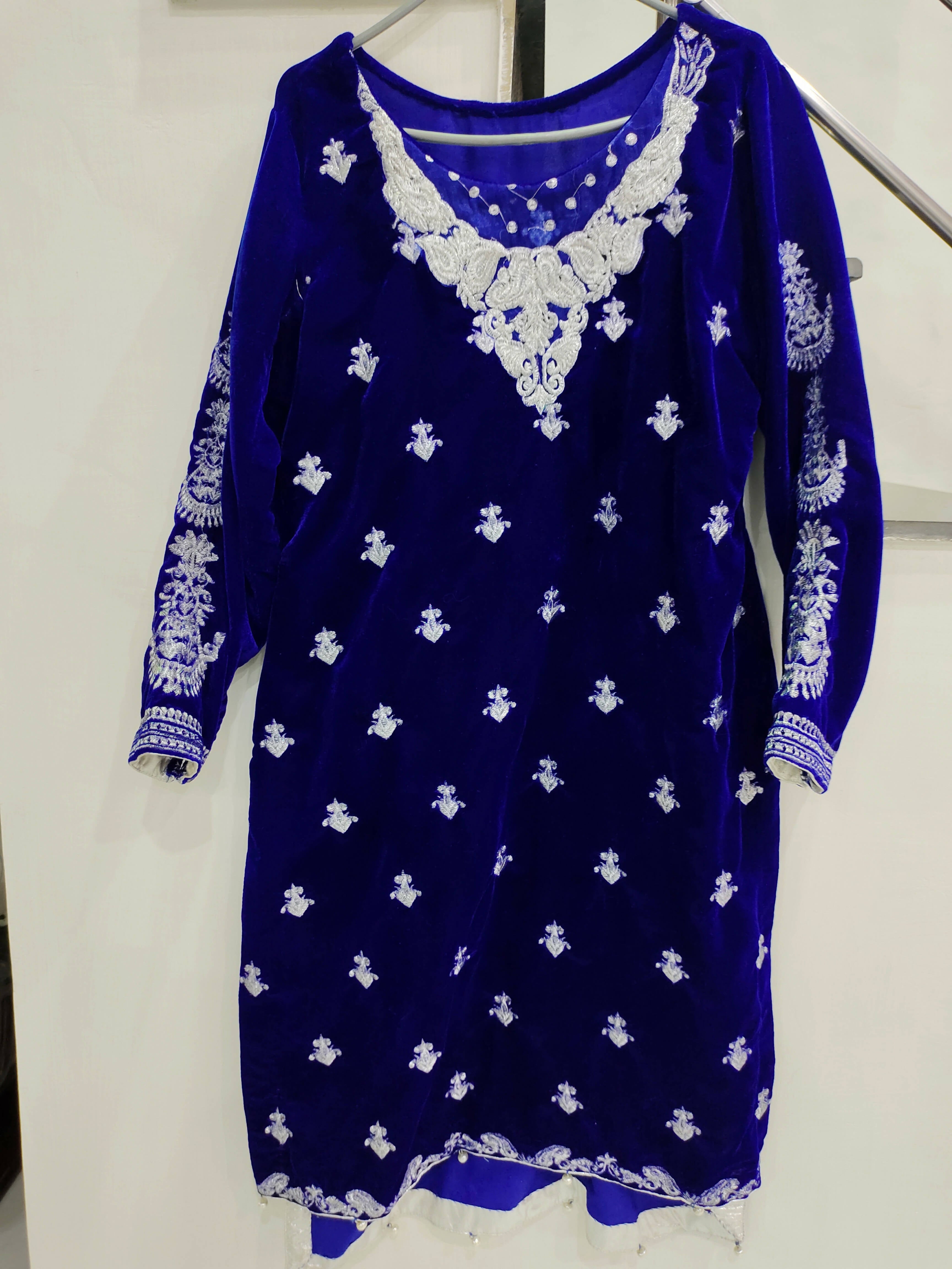 Blue Color 3 Pc Suit | Women Locally Made Formals | Medium | Worn Once