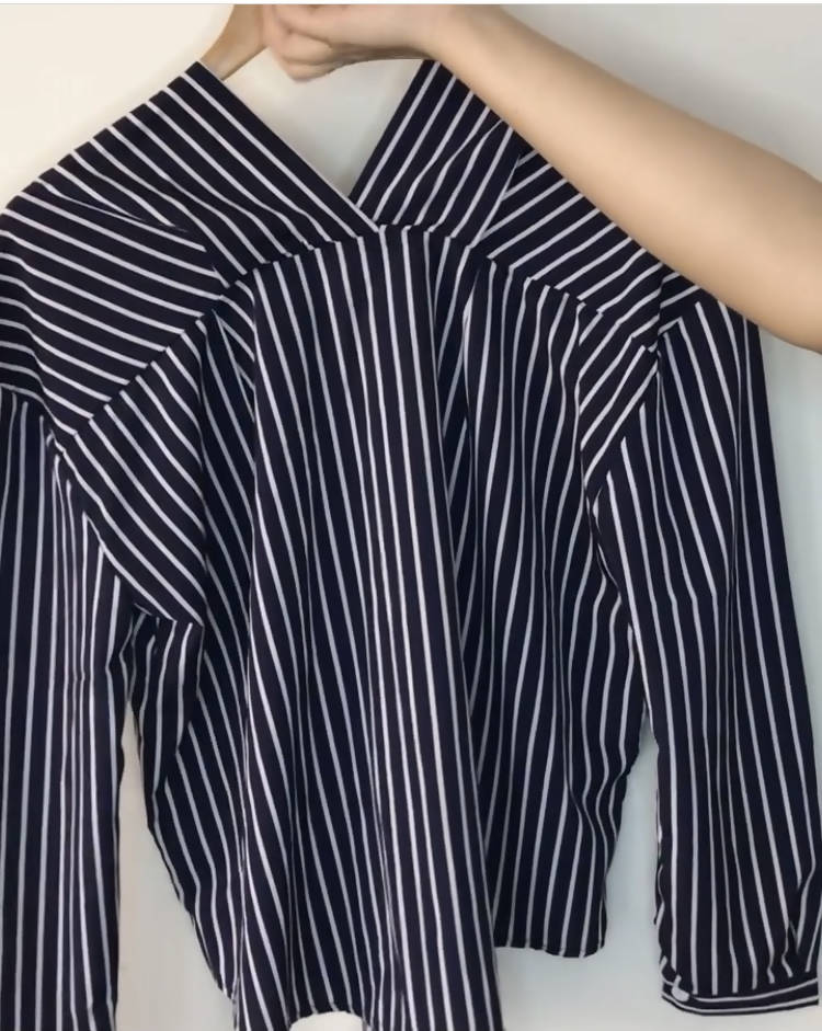 Mantra | Black White Oversized Striped Shirt | Women Tops & Shirts | Medium | New