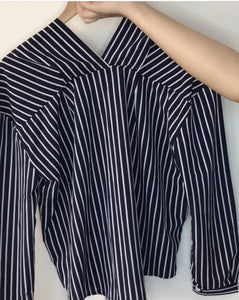 Mantra | Black White Oversized Striped Shirt | Women Tops & Shirts | Brand New