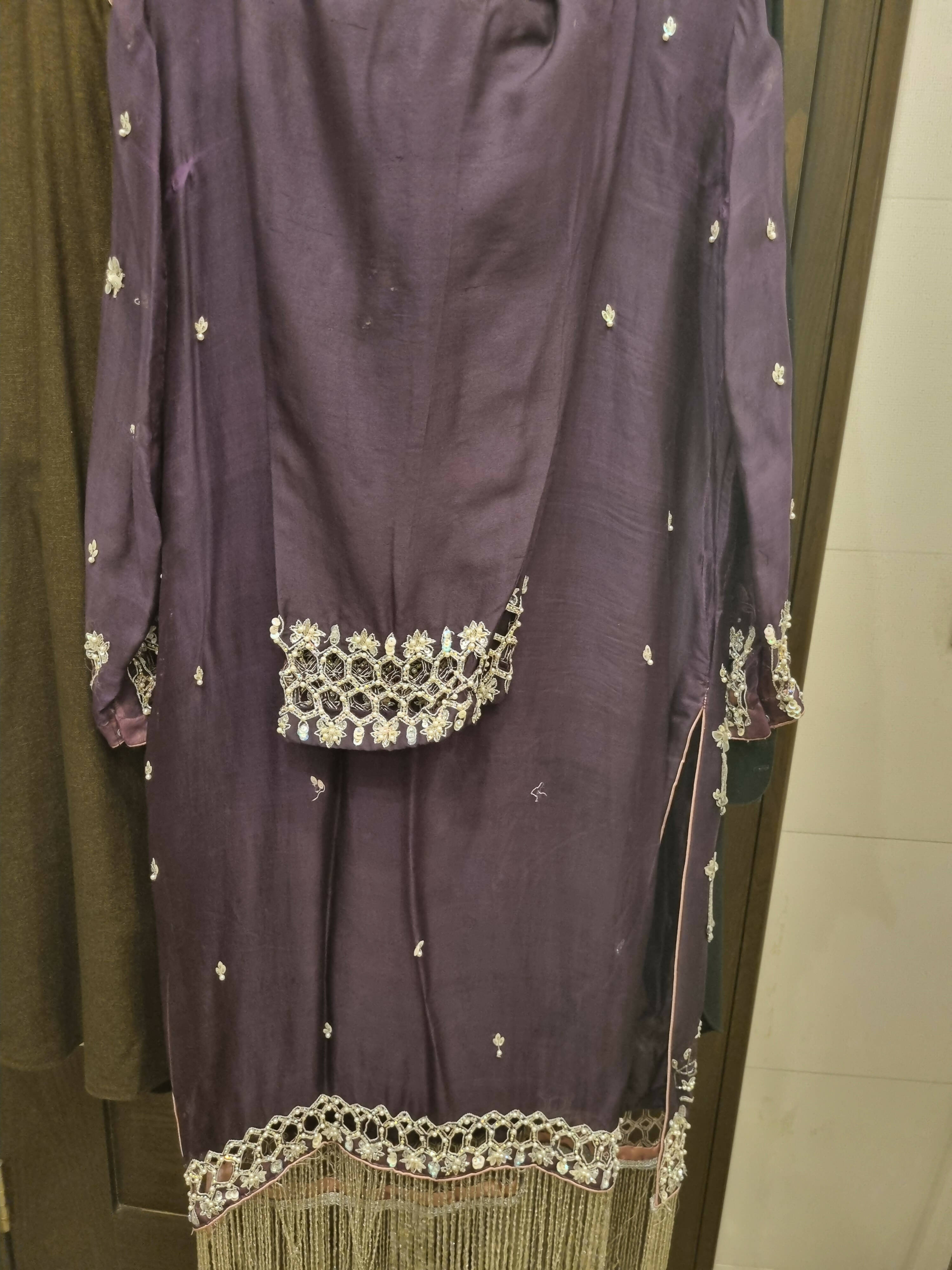 Dark Purple Organza Suit | Women Locally Made Formals | X-Large | Preloved