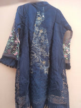Blue Tissue Embroidered 3 pc Suit | Women Locally Made Kurta | Medium | New