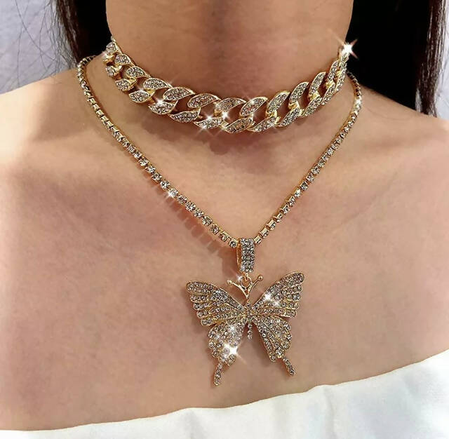 Silver Butterfly Choker Necklace | Women Jewelry Necklaces & Pendants | New