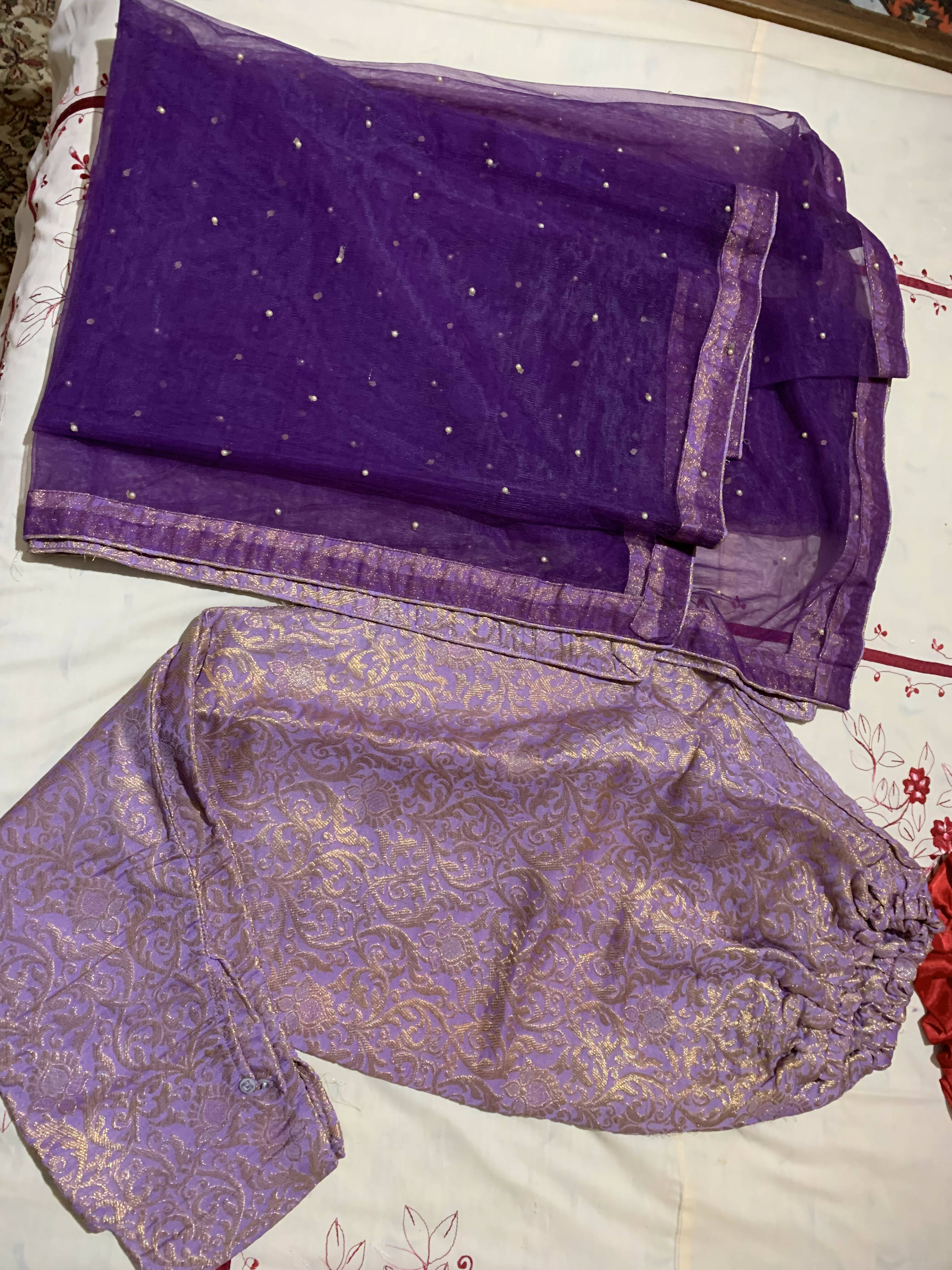 Purple Short net frock | Women Frocks & Maxi | Worn Once