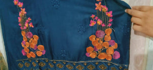 Navi Blue Embroided Kurta | Women Kurta | Brand New