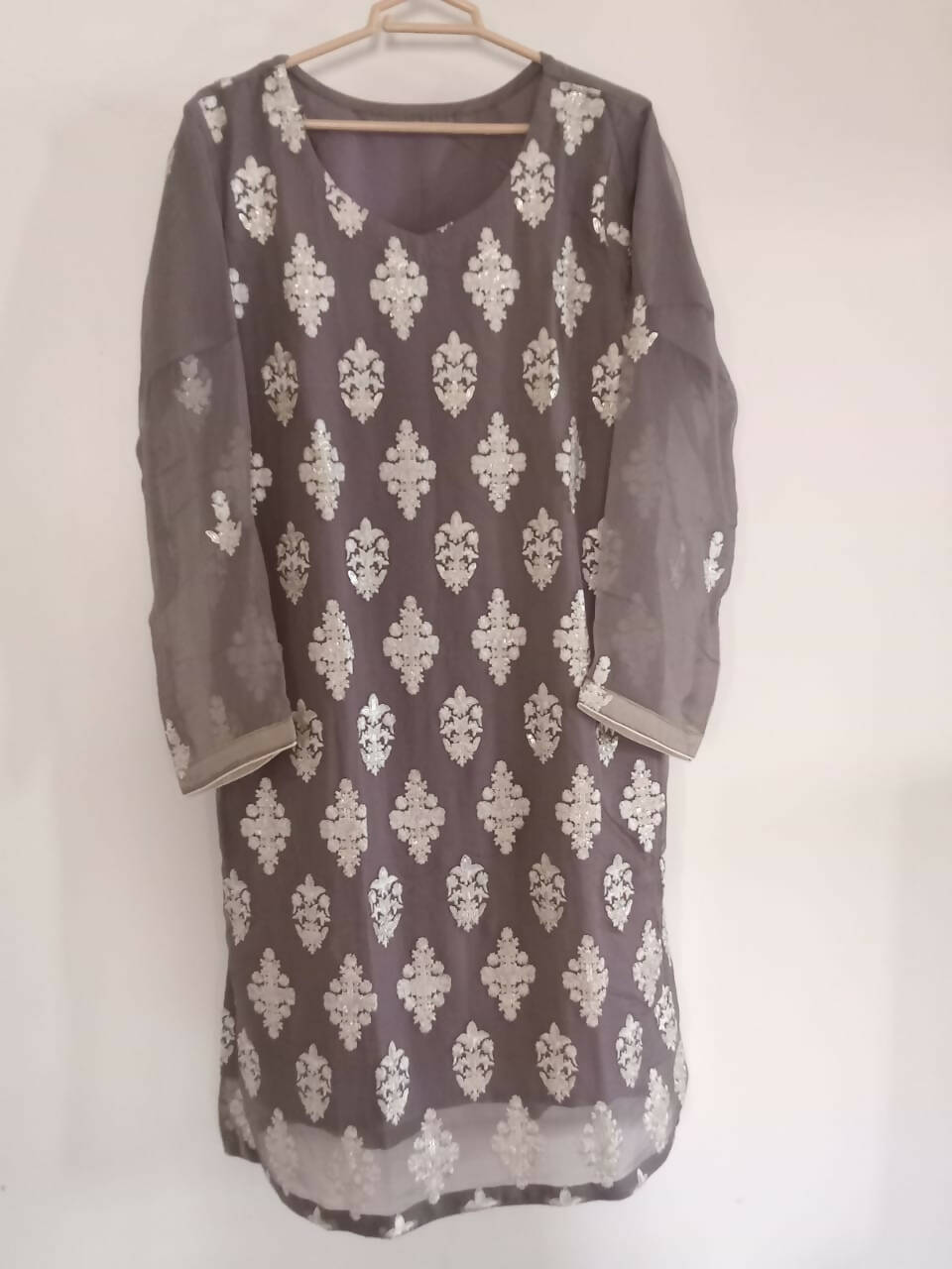 Grey Formal 3 Pcs Suit Embroidered | Women Locally Made Formals | X-Large | New