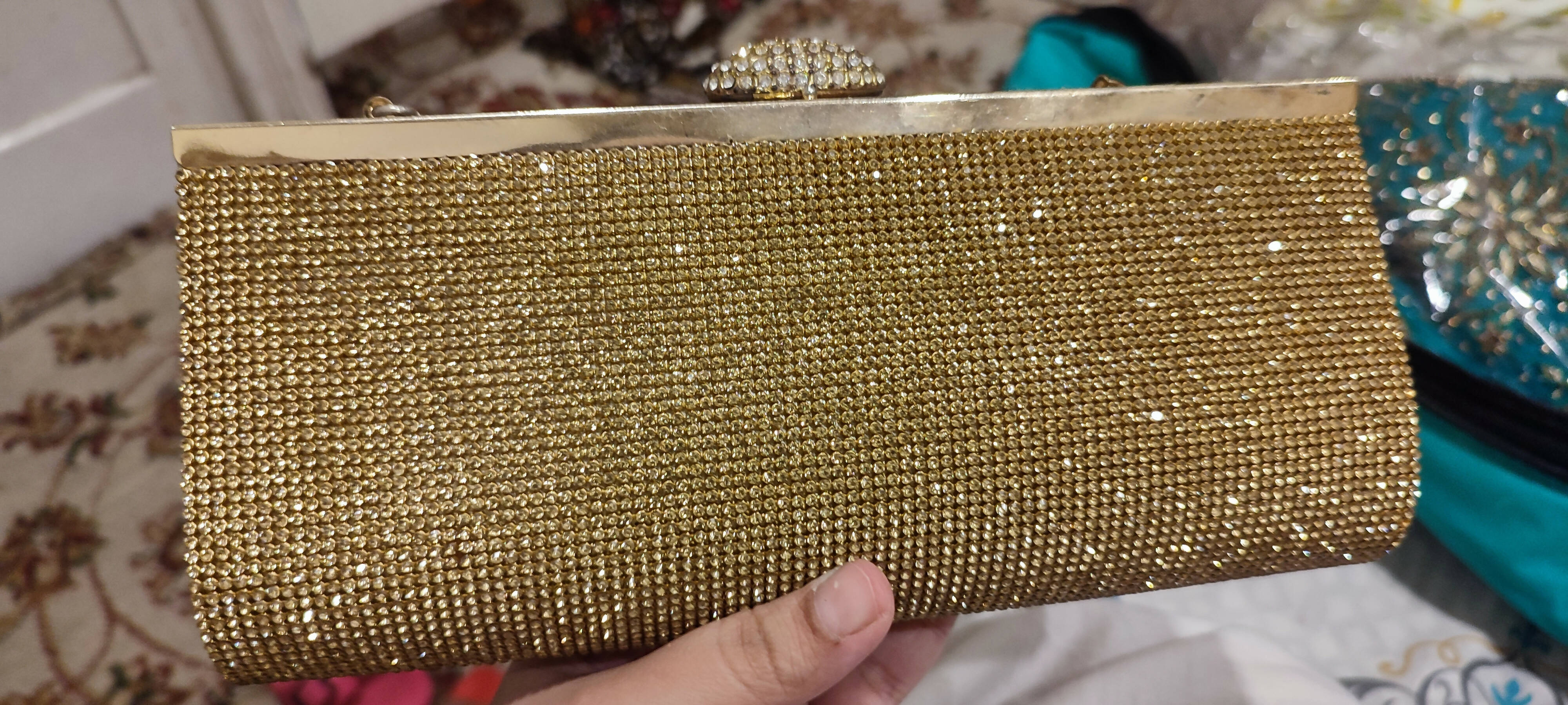 Golden Fancy Bag| Women Bags |Clutches | Small | Preloved