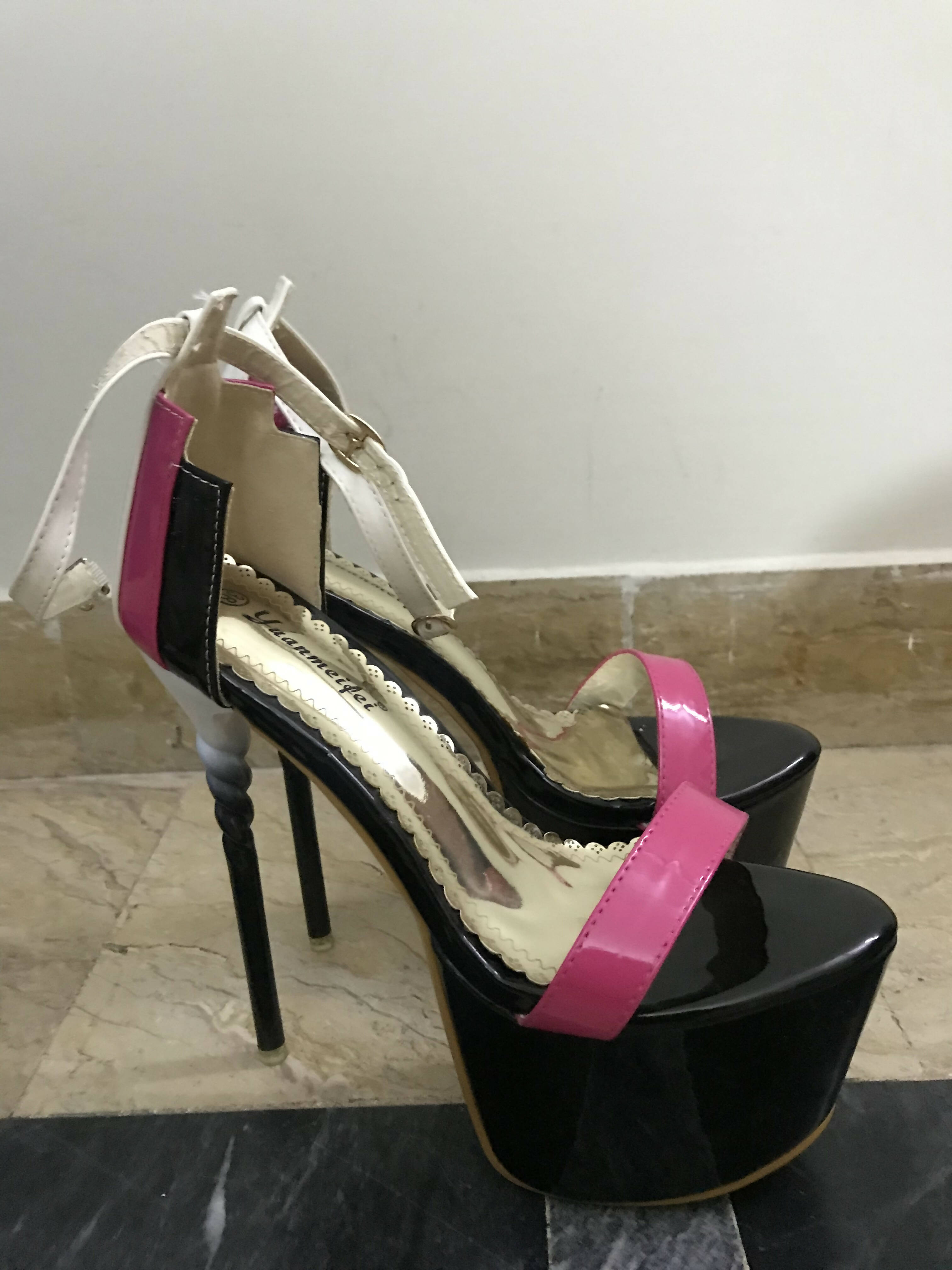 Black & Pink High Heels | Women Shoes | Size: 38 | Worn Once