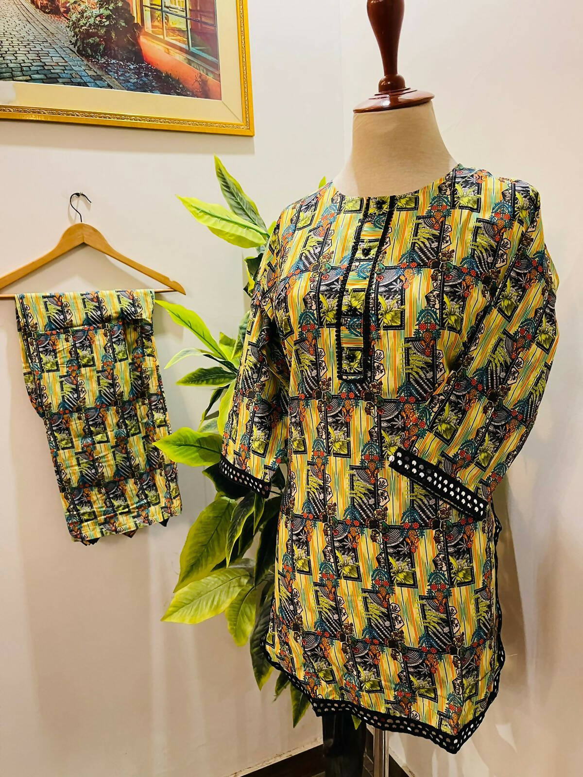 Yellow 2 Pc Suit | Women Locally Made Kurtas | Brand New