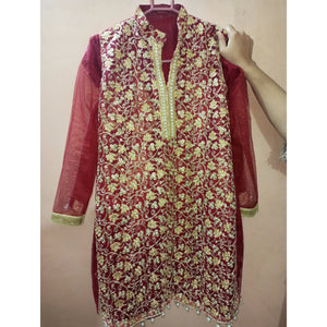 Red Gharara | Women Formals |Ghararas, Shararas & Lehengas |Small |Worn Once