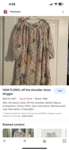 H & M | Cream Floral Frock (Size: S) | Women Frocks & Maxis | Brand New