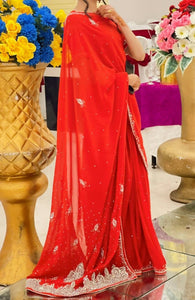 Indian fresh Red Saree | Women Saree | Woman Formals | Worn Once