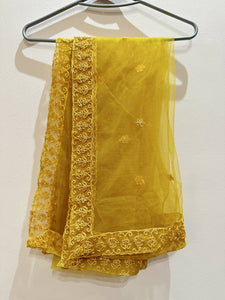 Mayoon/Mehndi bridal dress | Indian Embroidered Yellow Maxi | Women Froks & Maxis | Small | Worn Once