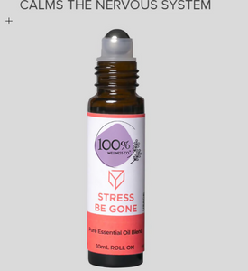 100 % Wellness | Stress Be Gone Essential Oil Roll On | Women Beauty | Brand New