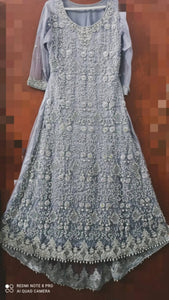 Silver Grey Valima Maxi Dress | Women Bridals | Worn Once