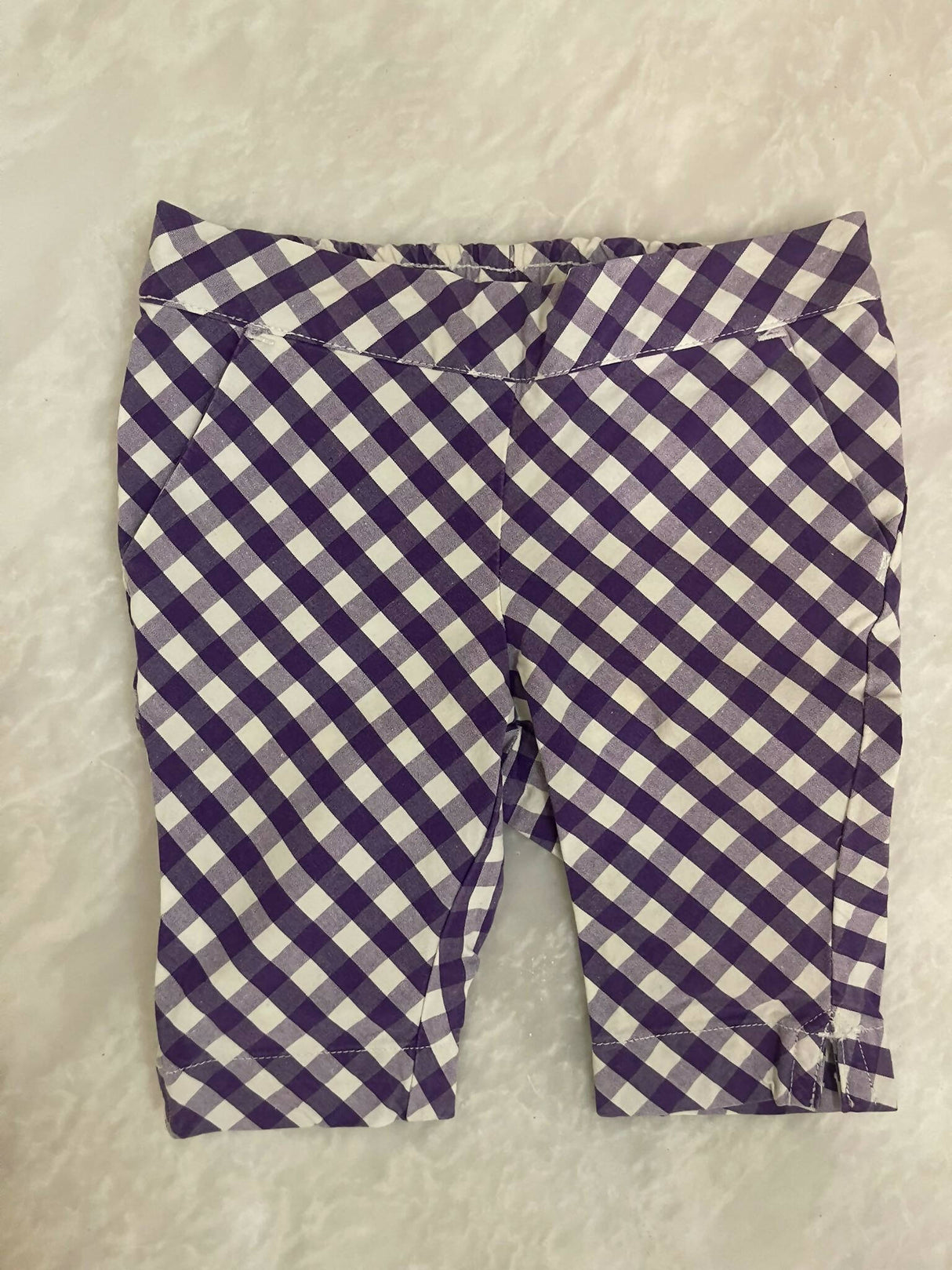 Janie and Jack | Checked Purple Shorts Pants | Baby Bottoms | Size 3-6 months | Preloved