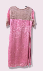 Pink Self Customized Angrakha With Dupatta and Trousers | Women Frocks & Maxis |Medium | Preloved