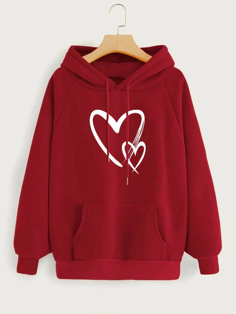 Fashion Holic | Two Heart Shaped Hoodie | Women Tops & Shirts | Size: All | New