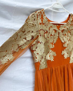 Copper Orange Net frock | Women Frocks & Maxi | Preloved