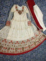 Red & White Maxi | Women Frocks & Maxis | Medium | Worn Once