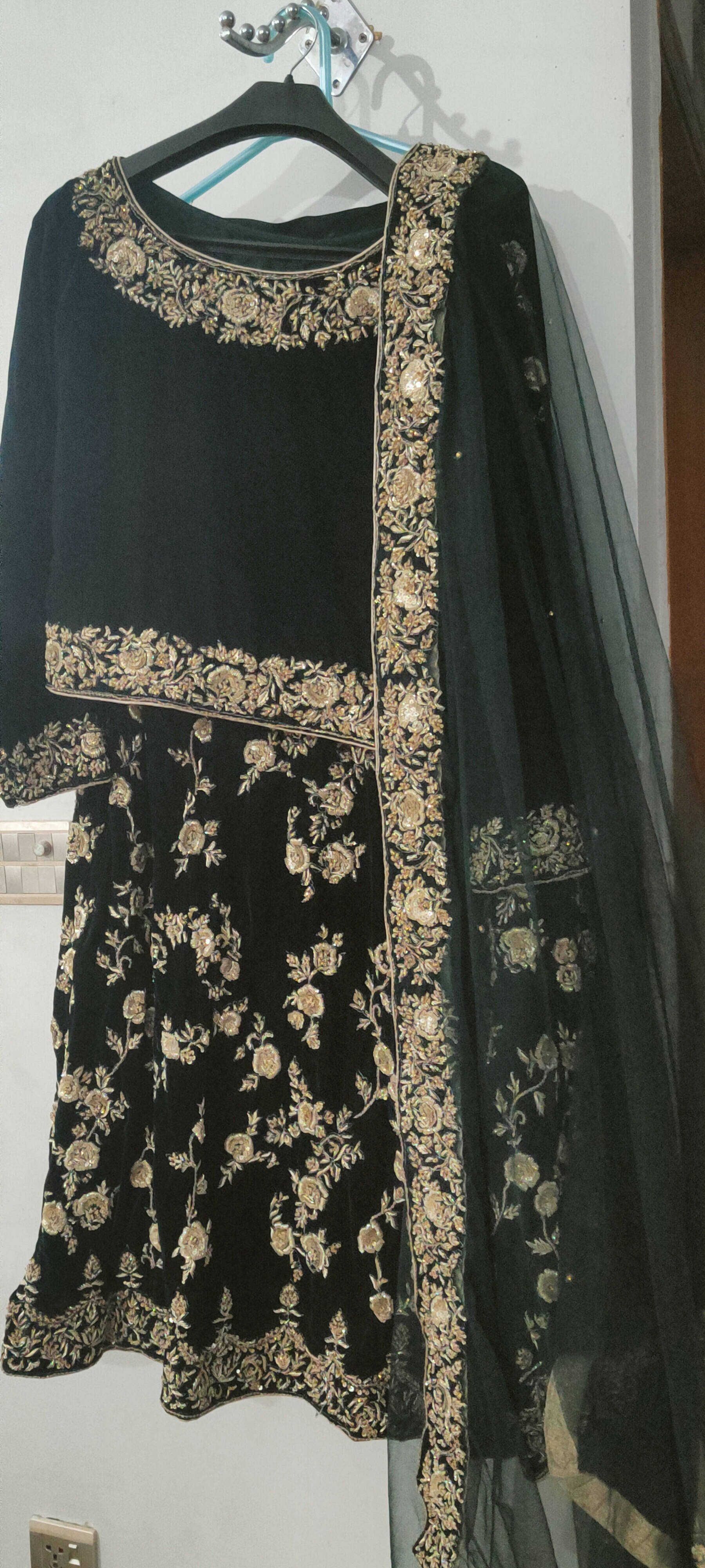 Velvet embroidery lehnga | Women Formals | Worn Once