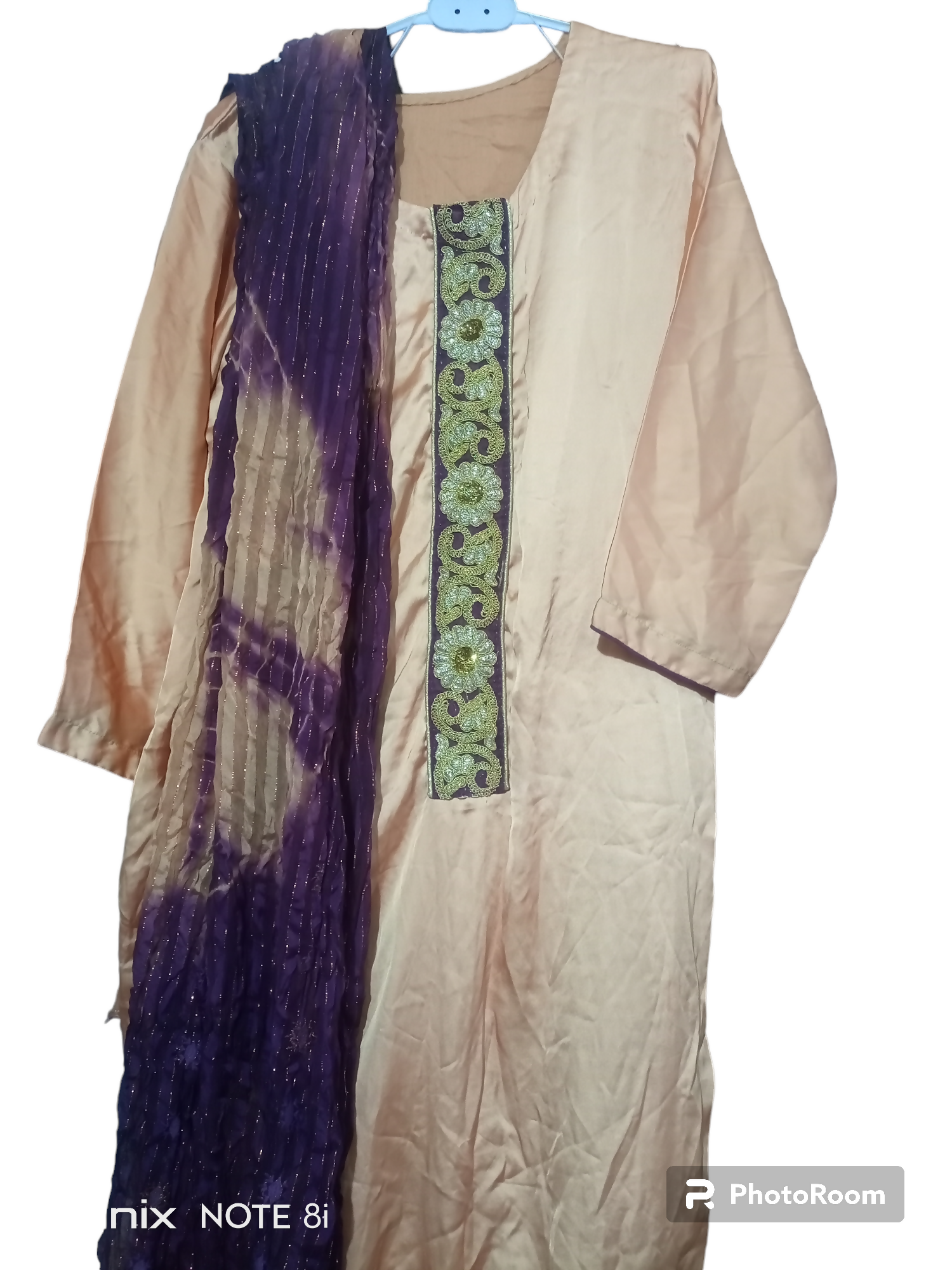 3 PC party wear silk suit | Women Locally Made Kurta | Medium | Worn Once