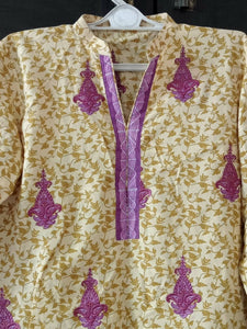 Fawn & Purple Embroidered Kurta | Women Kurtas | Brand New