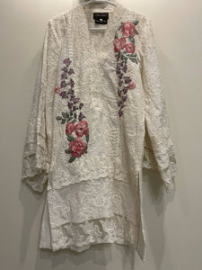 White embroidered kurta (Size: S ) | Women Kurta | New