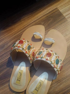 1st Step | Multicolor slipper | Women Sandals & Flats | Worn Once