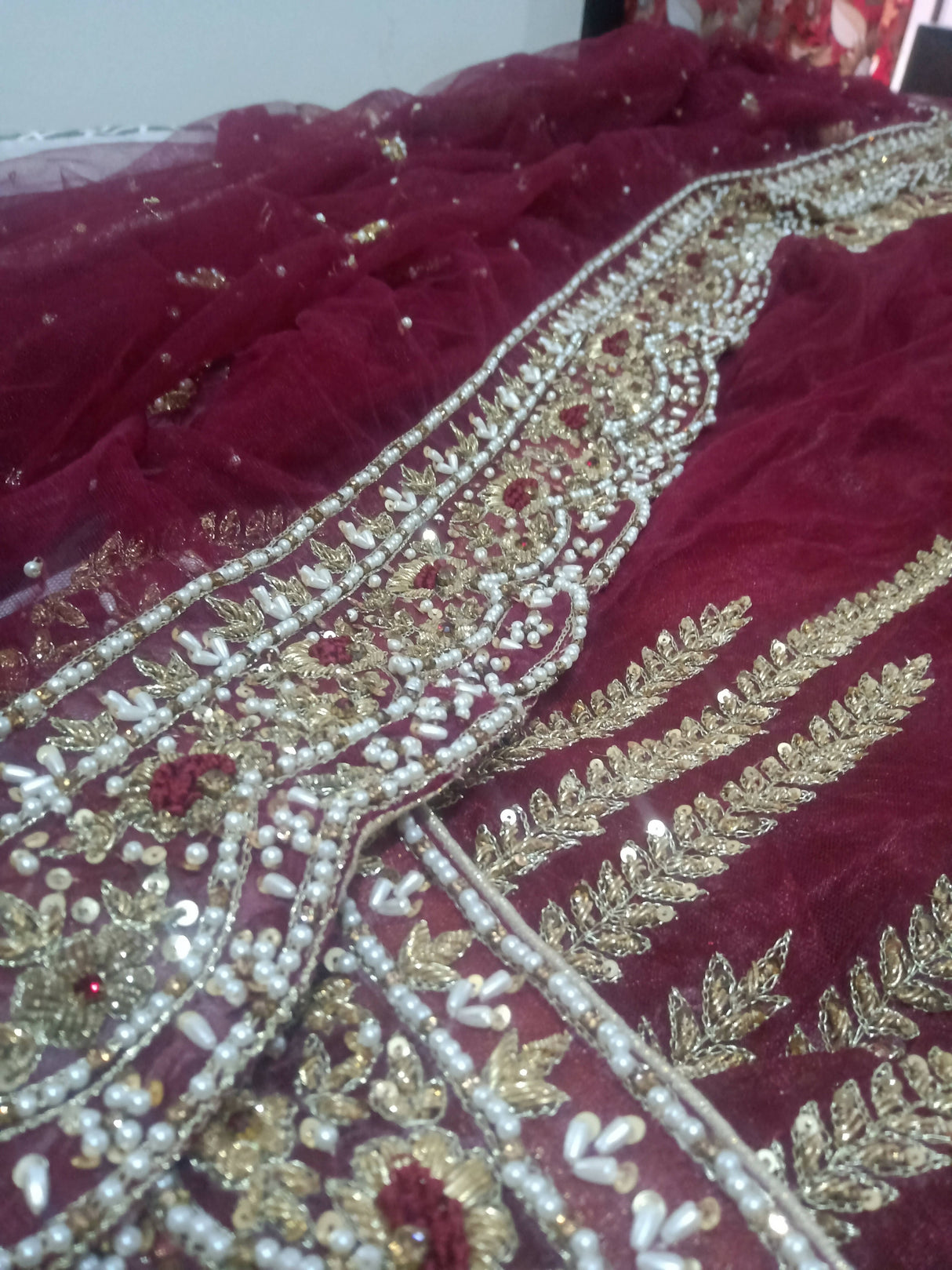 Stunning Maroon Bridal Suit | Women Bridals | Small | Worn Once