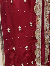 Handmade  Embroidered  Zari Suit | Women Locally Made Formals | Small | New