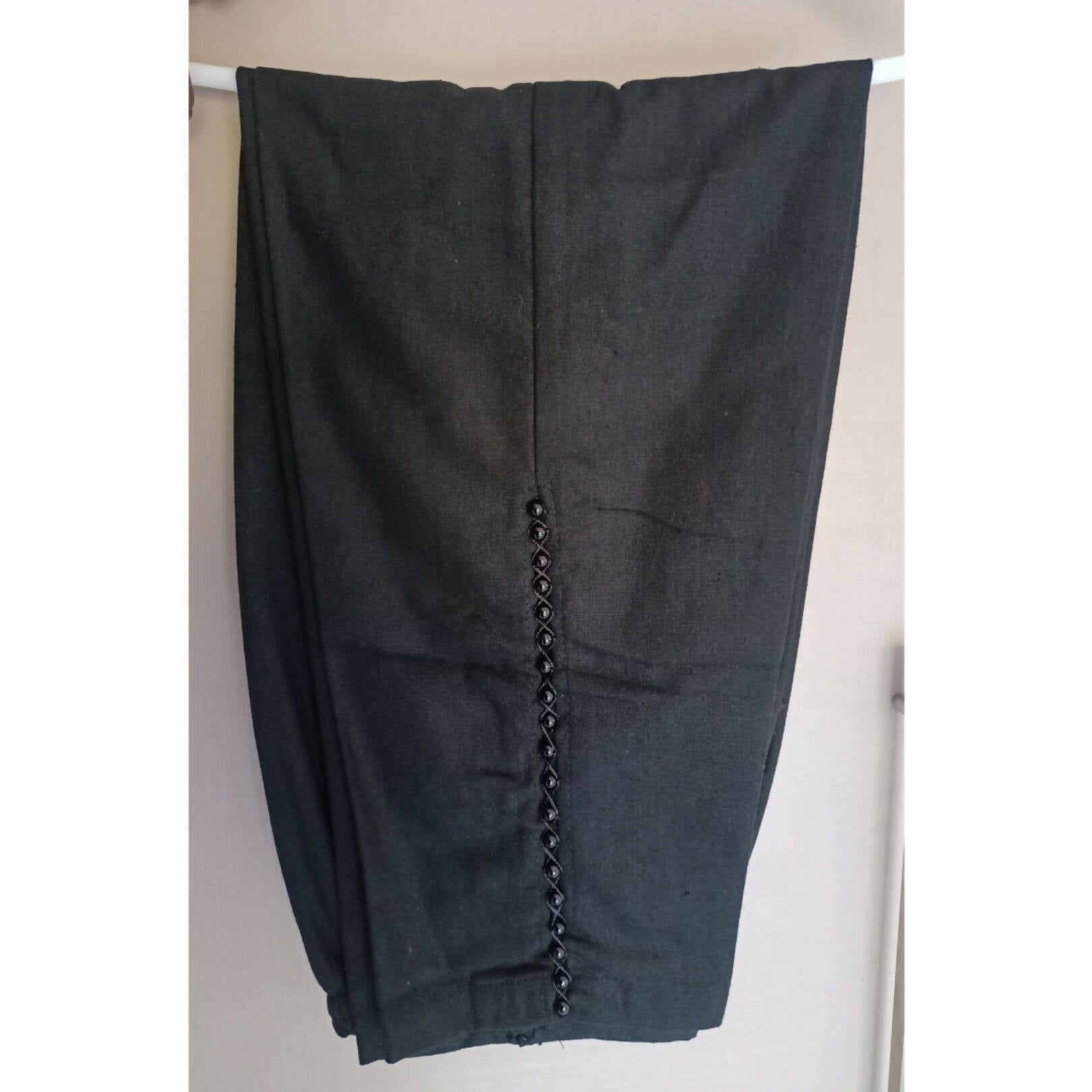 Black Beaded Khaddar Trouser | Women Bottoms & Pants | Large | New