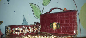 Maroon textured bag (Size: S ) | Women Bags | New