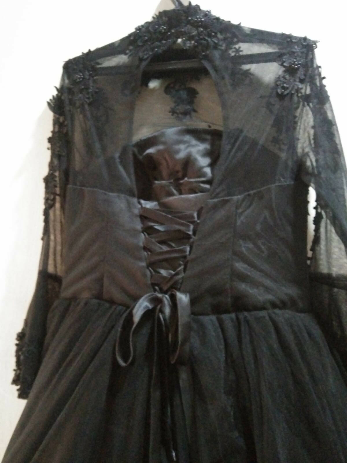 Black Embroidered Maxi | Women Frocks & Maxis | Large | Worn once