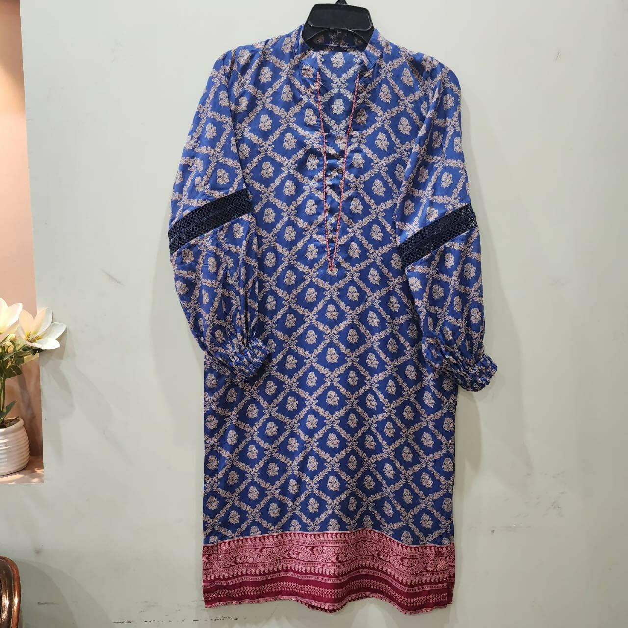 Nishat Linen | Blue Casual Shirt | Women Kurtas | Small | Worn Once