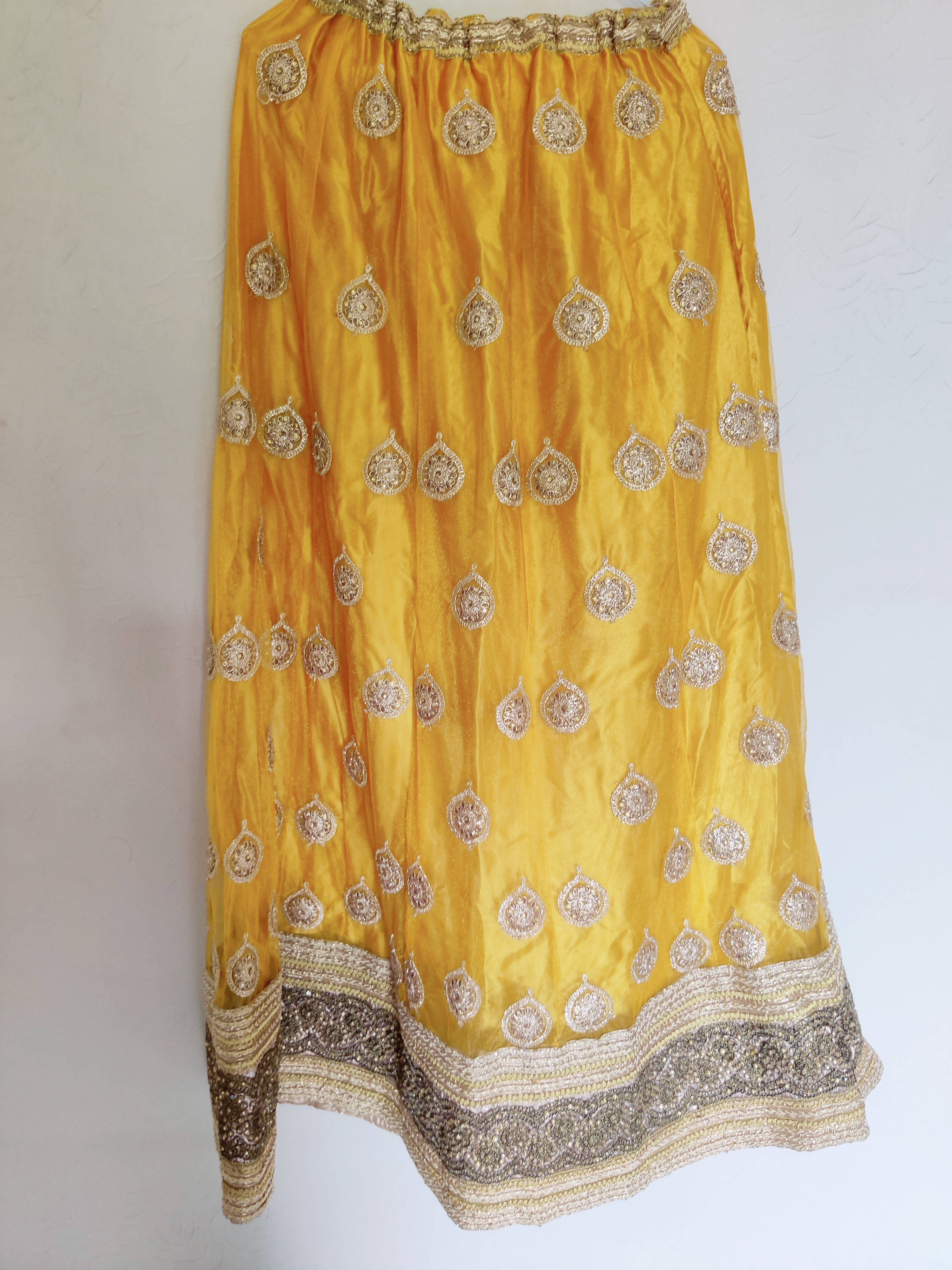 Yellow Mehndi Lehnga with Dupata | Women Formals | Medium | Worn Once