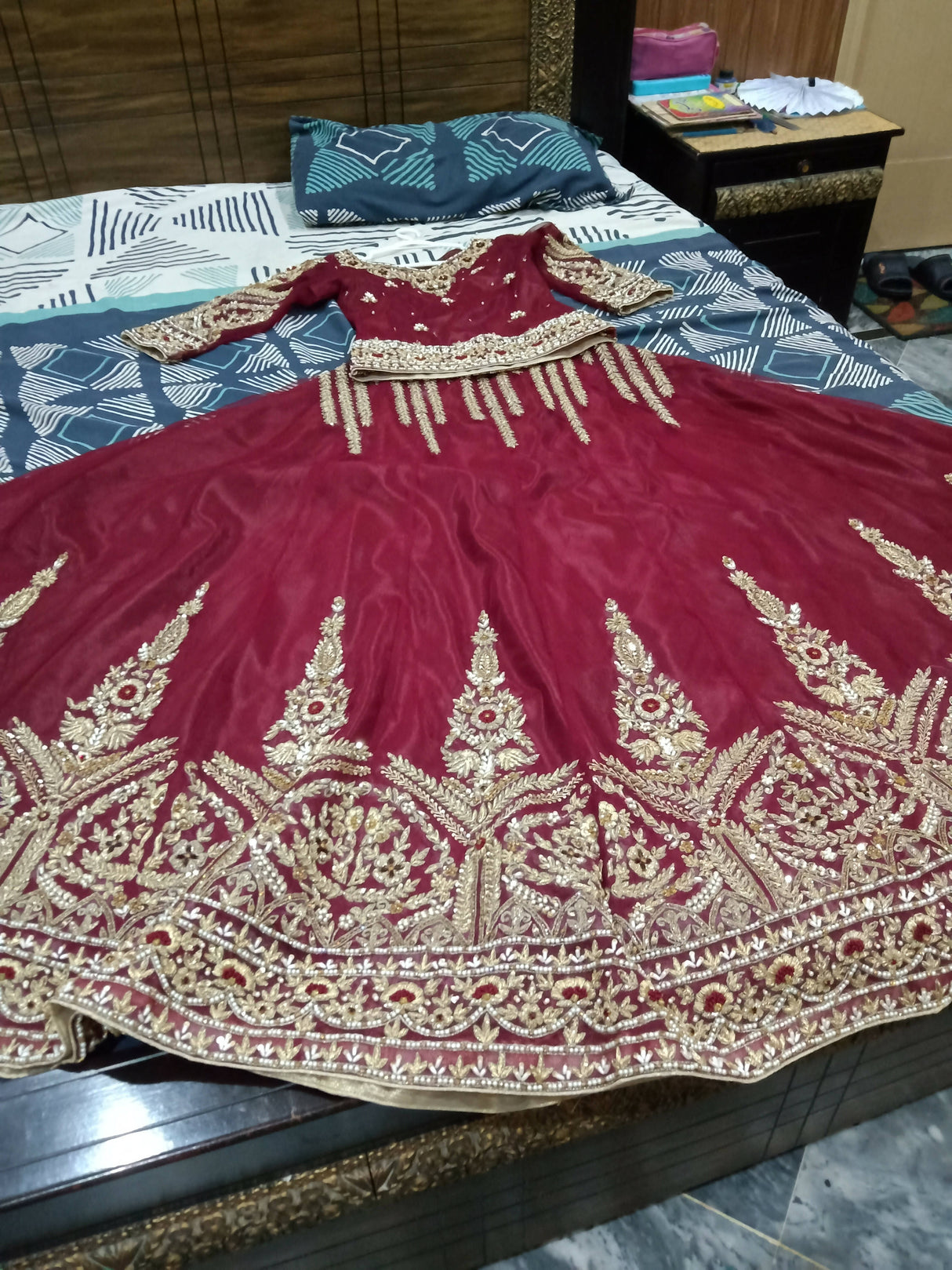 Stunning Maroon Bridal Suit | Women Bridals | Small | Worn Once