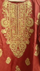 بونانزا | سرخ رسمی کڑھائی والا کرتہ | خواتین کا کرتہ | بالکل نیا