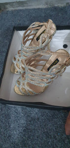 Metro Shoes | Gold Bridal Ladies Heels | Women Shoes | Worn Once