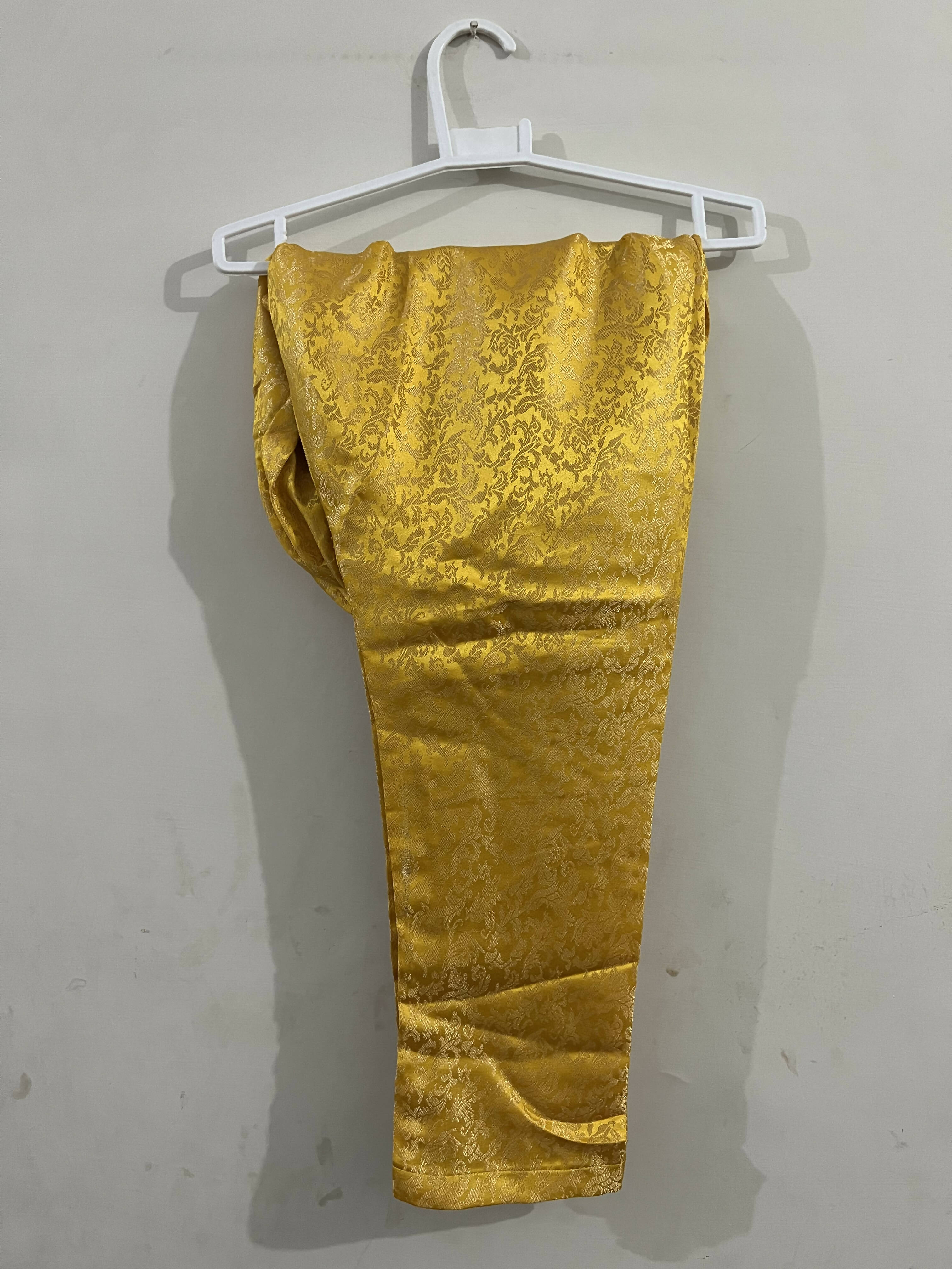 Yellow Net Kameez with Capri Shalwar| Formal wear For woman | Women Shalwar & Kameez | New