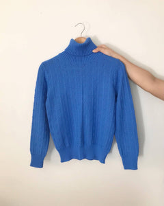 Great Britain | Blue Acrylic Turtleneck Sweater | Women Sweaters & Jackets | Brand New