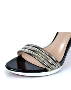 Metro | Black & Silver Heels (Size: 37)| Women Heels | New