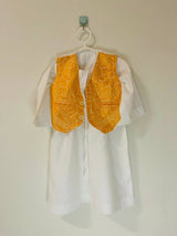 Yellow Waistcoat White Shalwar Kameez | Boys Shalwar Kameez | Size:1-2 Yrs | Preloved