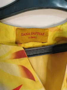Sana Safinaz | Signature Lawn Yellow Printed Kurta | Women Branded Kurta | Small | Preloved
