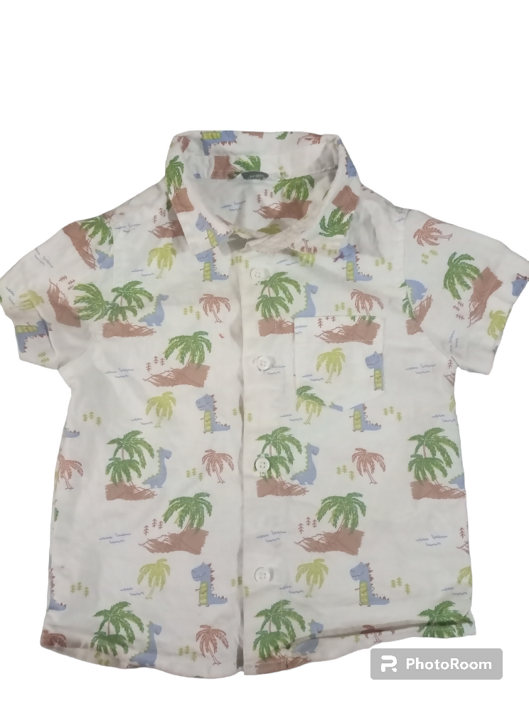 Max | Printed White Shirt (Size: 1 to 2 years ) | Boys Tops & Shirts | Preloved