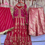 Embroidered Maxi with Banarsi Sharara | Women Locally Made Formals | Small | Preloved