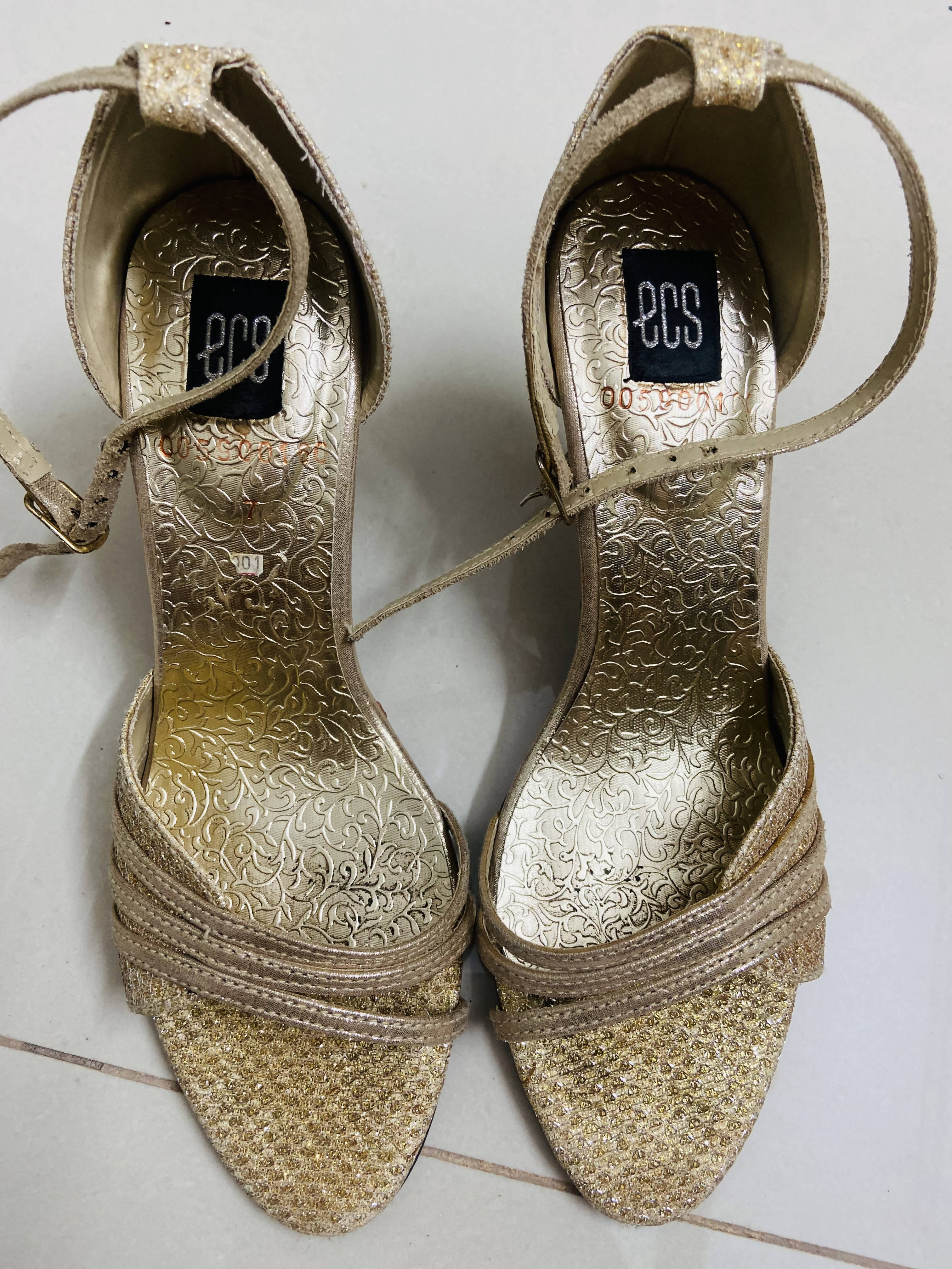 ECS | Gold Heels | Women Shoes | Preloved