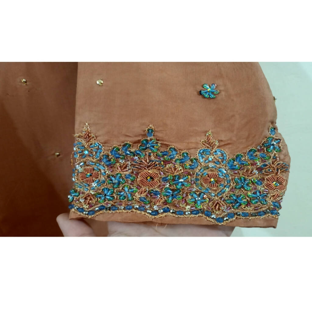 Katan Silk embroidery kurta & embroidery dupatta | Women Formals | Preloved